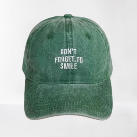 Casquette baseball vintage broderie Don’t Forget To Smile Front