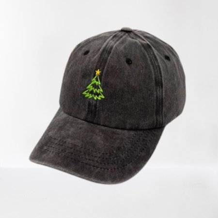 Casquette de baseball vintage avec broderie sapin de Noël