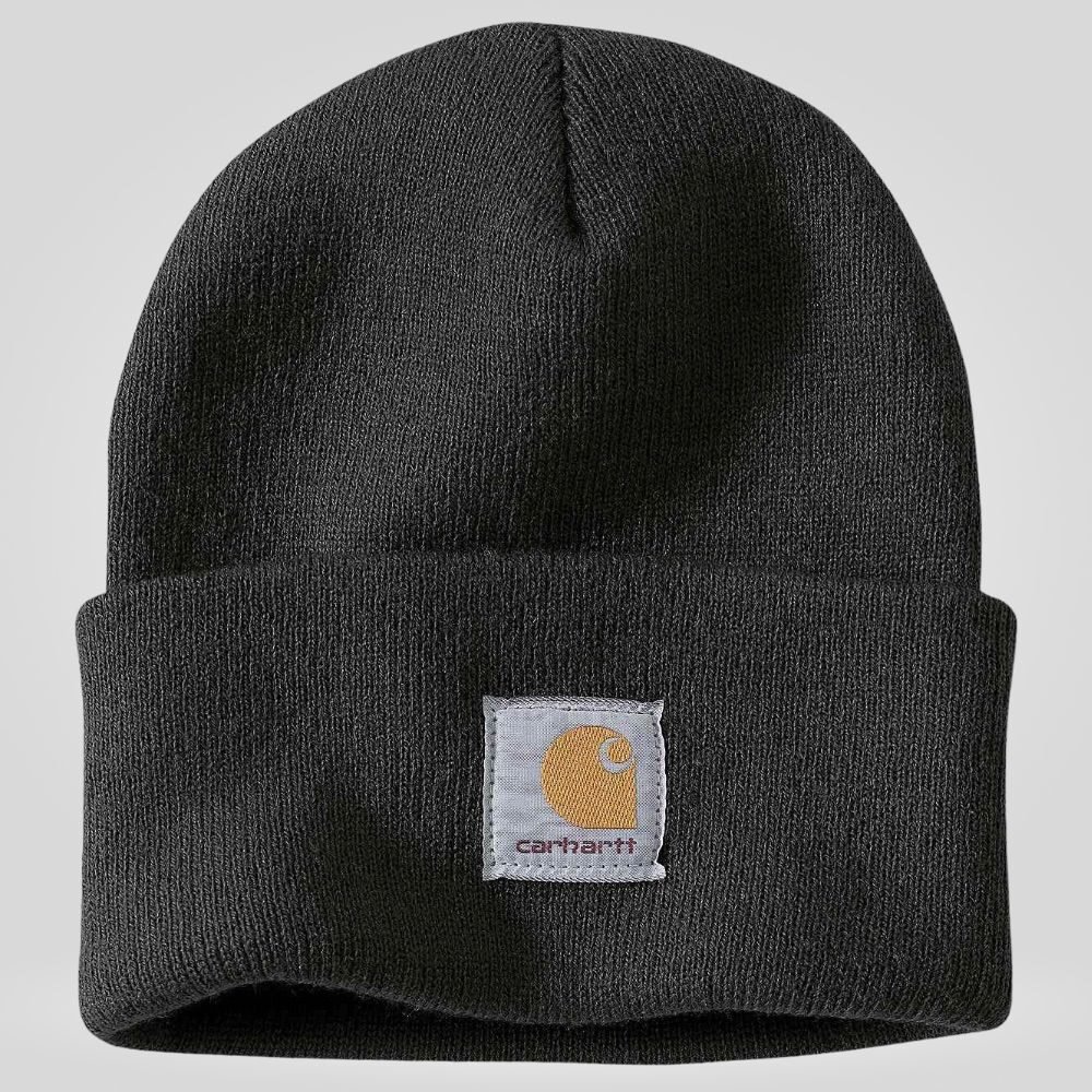 Bonnet Carhartt en tricot avec revers mixte noir