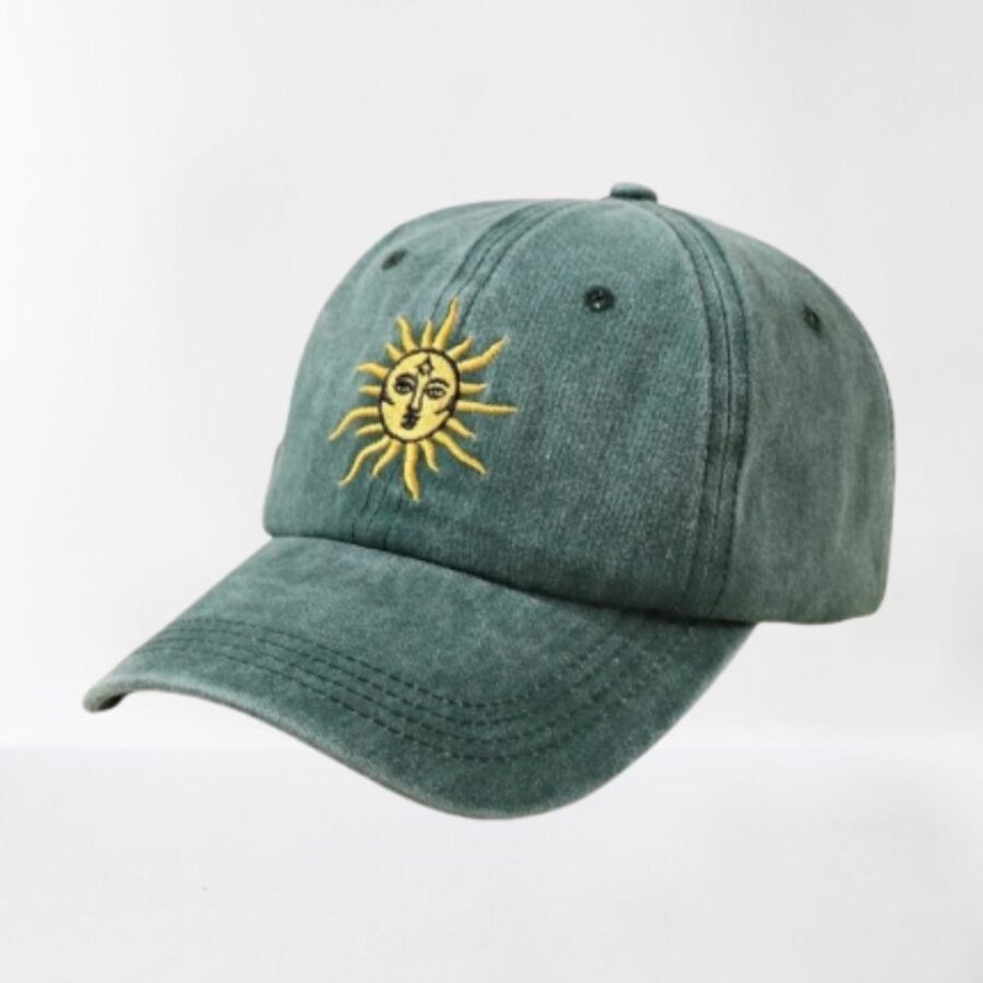 Casquette baseball vintage broderie soleil