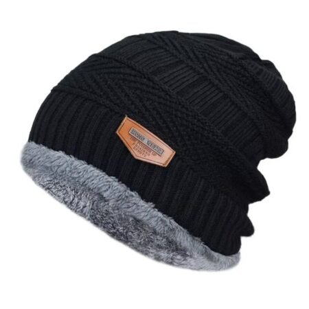 Bonnet Doublé en Polaire Unisexe Noir