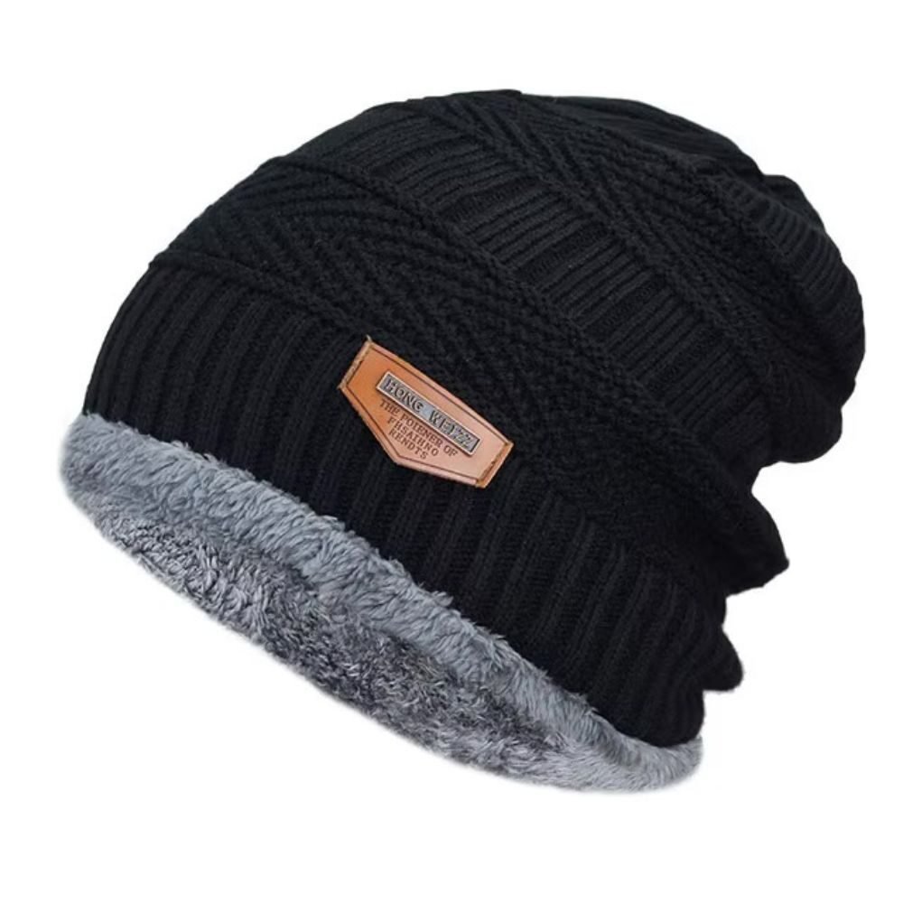 Bonnet Doublé en Polaire Unisexe Noir