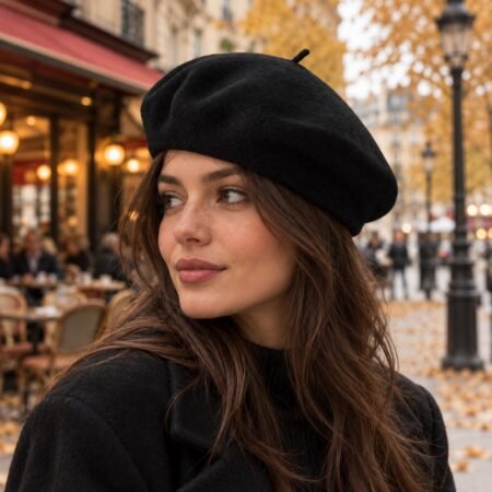 Femme portant un béret femme