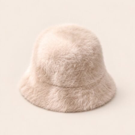 Bob en laine duveteux beige