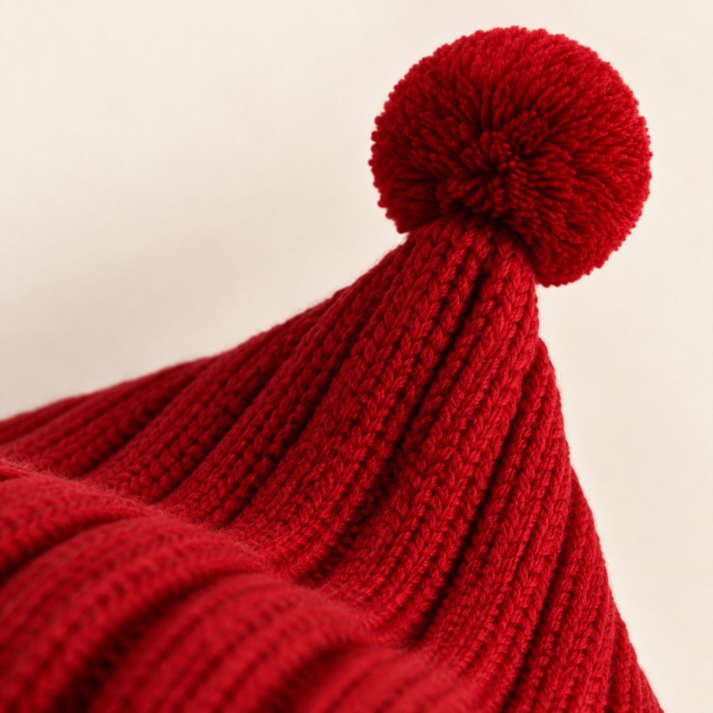 Détail de la matière du bonnet bébé en maille
