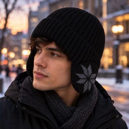 Homme portant un bonnet doublé polaire