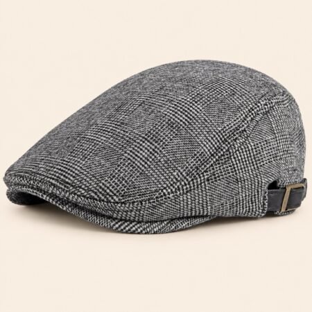 Casquette gavroche homme en laine gris chiné