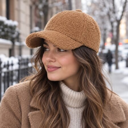 Femme portant un casquette hiver femme