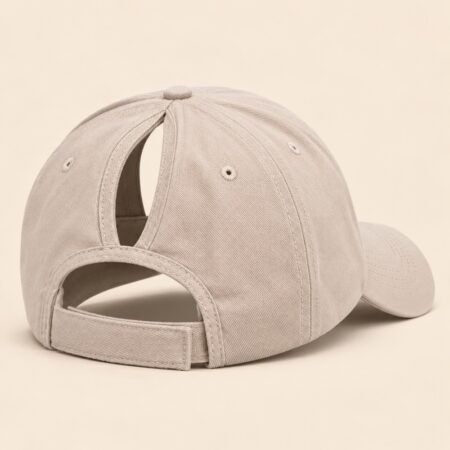 Casquette queue de cheval beige