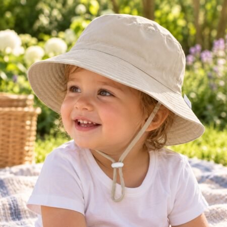 Bébé portant un chapeau de soleil bébé